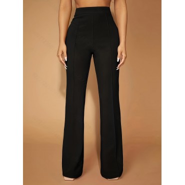 Solid High Waist Sli...