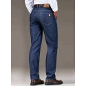 Chic Straight Leg Jeans, Men's Casual Stretch Semi-formal Pants For All Seasons Business