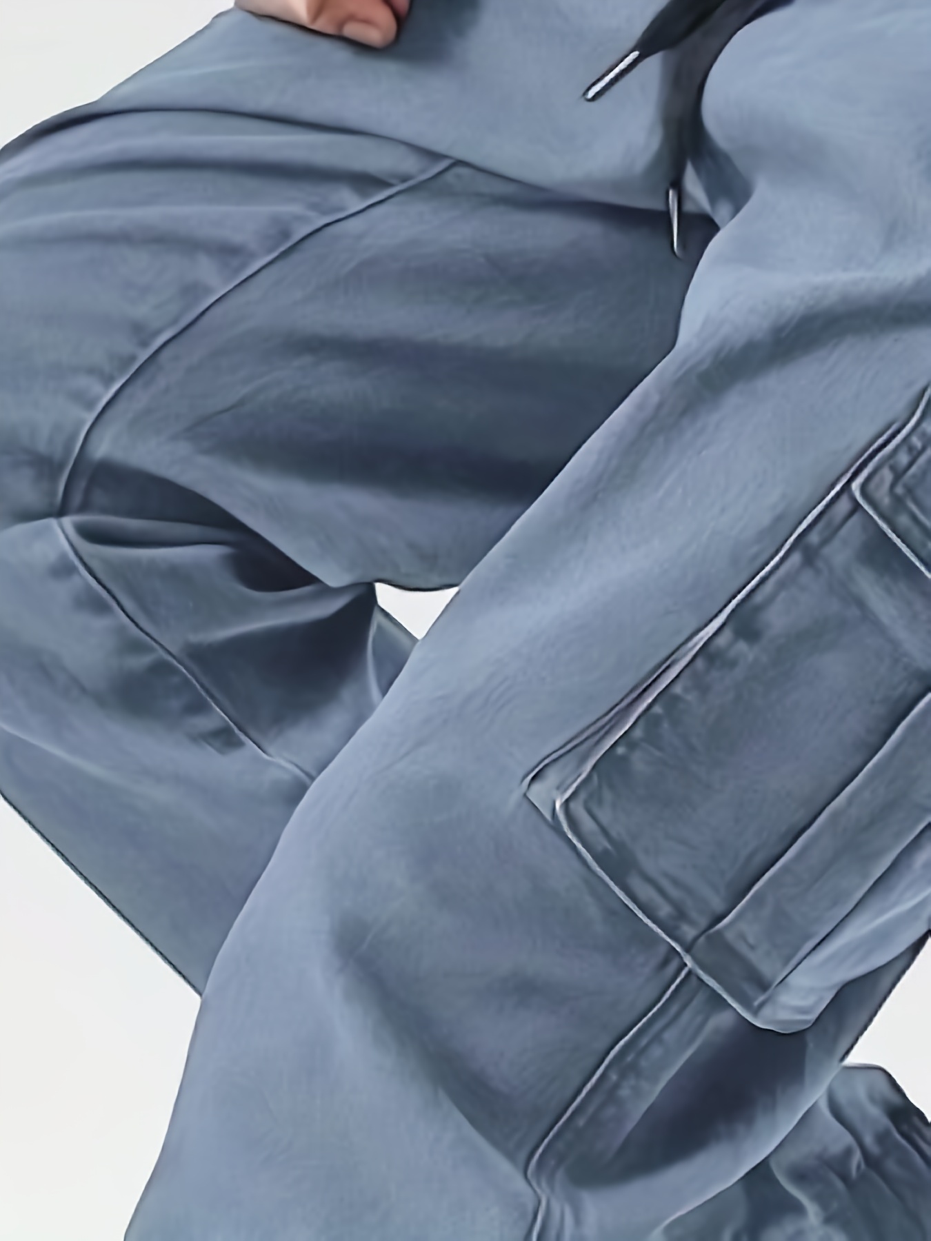 mens casual regular drawstring cargo jeans with pocket mens outfits details 4